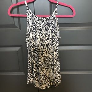 Navy and white thin strapped tank top